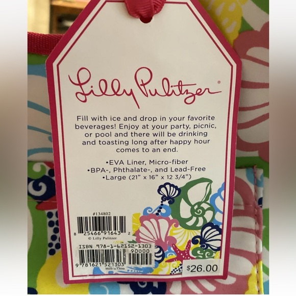 Lilly Pulitzer Insulated Beach Cooler Bag Chiquita Bonita Sea Shells Drinks Tote - Picture 3 of 12